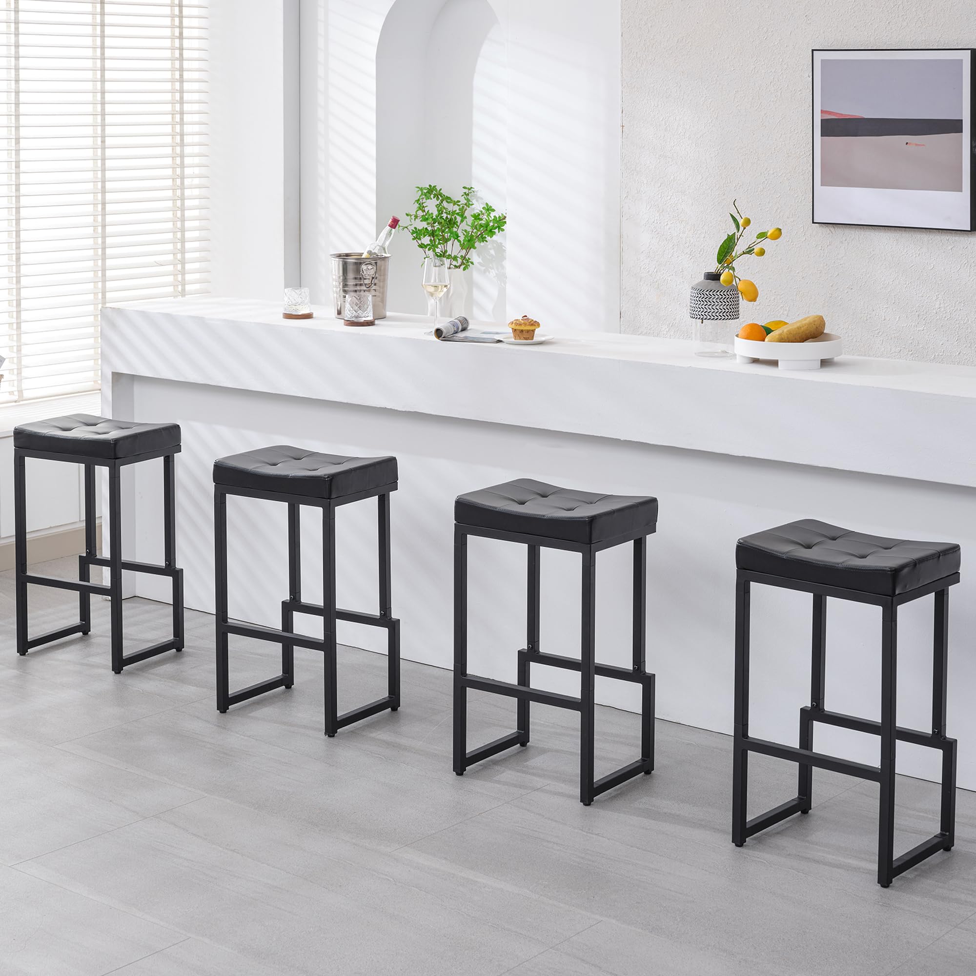 FIRAVOE Bar Stools Set of 4, 28