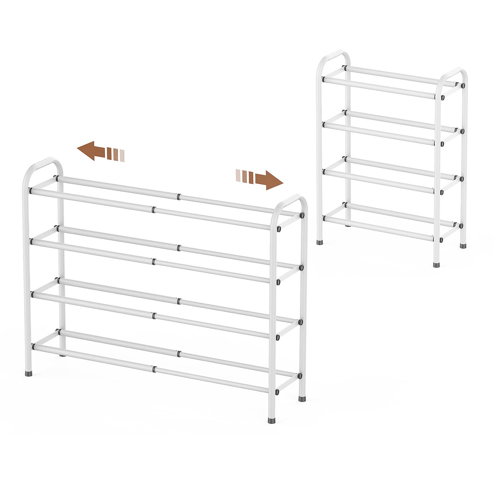 Gonfoam 4-Tier Expandable Shoe Rack,Adjustable Shoe Shelf Storage