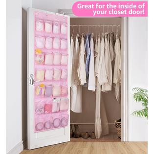 MISSLO Kids Over the Door Shoe Organizer Pink Hanging Shoe Rack