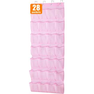 MISSLO Kids Over the Door Shoe Organizer Pink Hanging Shoe