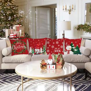 Neatee Living Merry Christmas Pillow Covers 20x20 Set of Velvet