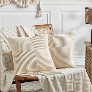 Fancy Homi Packs Tan Decorative Throw Pillow Covers 18x18