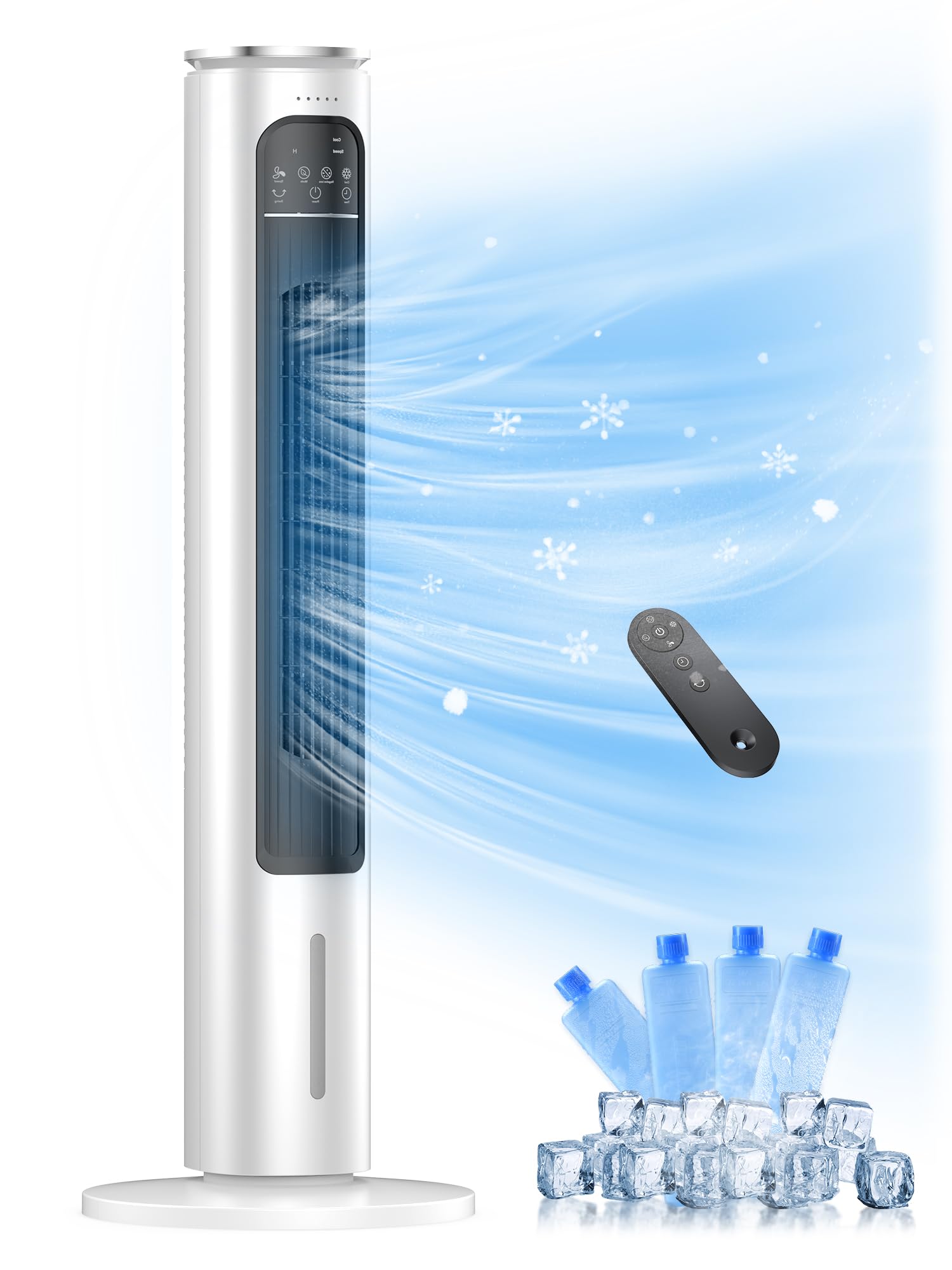 Slkdrft Evaporative Air Cooler, 37” Swamp Cooler, Portable Air - Main Image