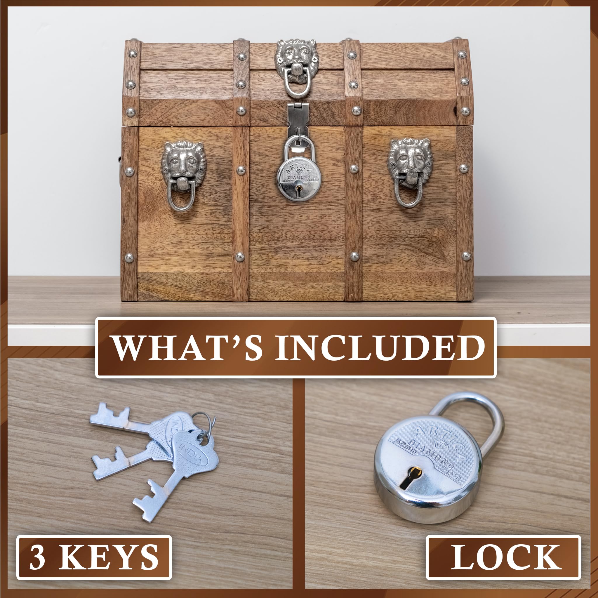 Treasure Chest For Kids Prizes Nautical Cove Wooden Treasure Chest