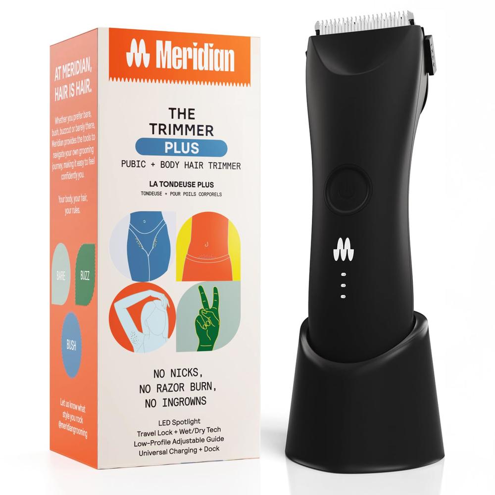 MERIDIAN Trimmer Plus Body Hair Manscaping Trimmer Adjustable Guard USB ...
