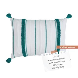 Indigo Ink Decorative Pillow, Striped Cotton Decorative Pillow