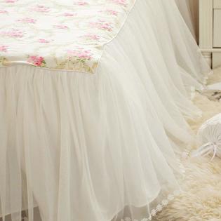 18 Inch Drop White Ruffle Bed Skirt Full Twin Bed Skirt, Polyester