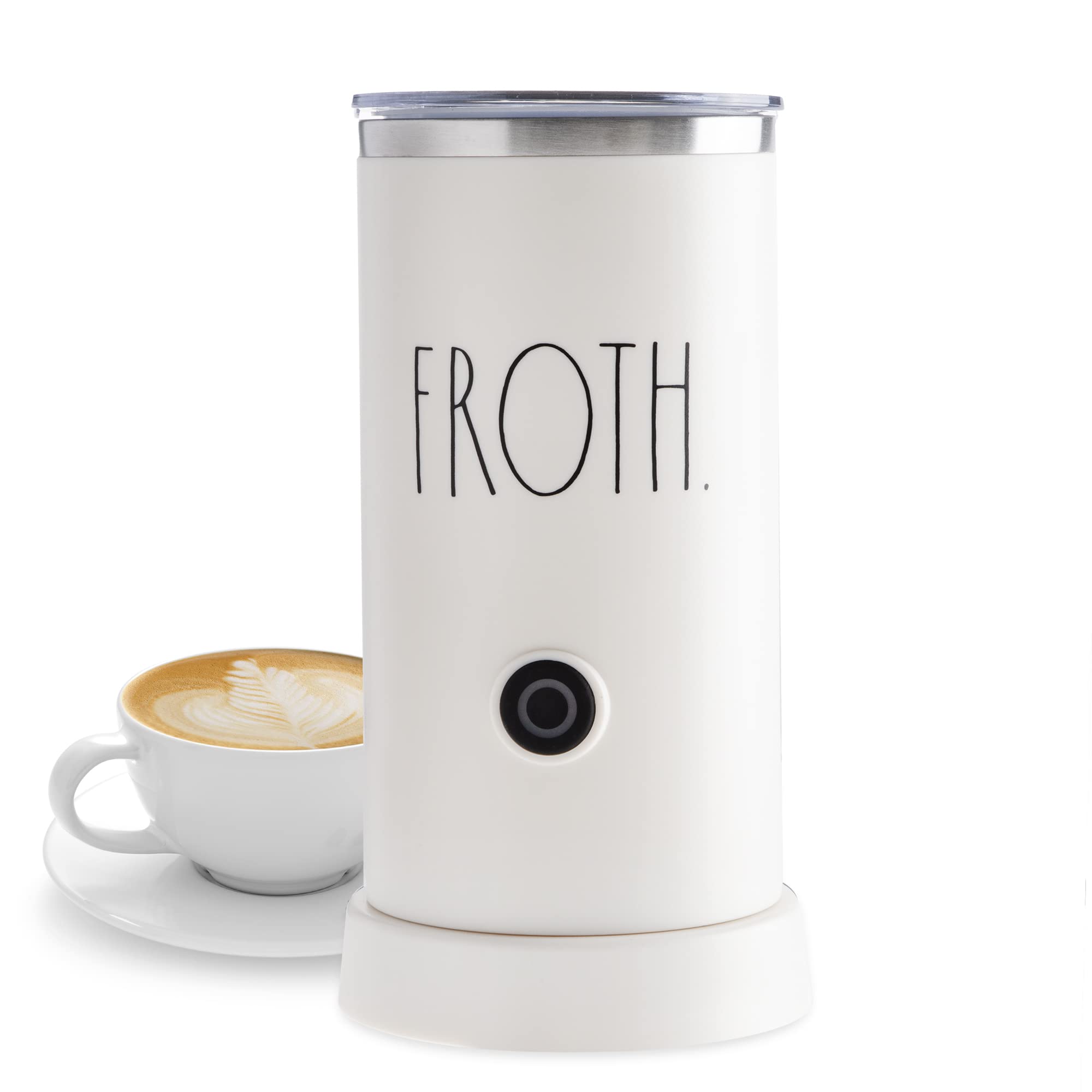 Rae Dunn Electric Milk Frother Steamer -Stylish Automatic Milk Steamer and Frother, Milk Warmer, Hot and Cold Foam Maker for Cof