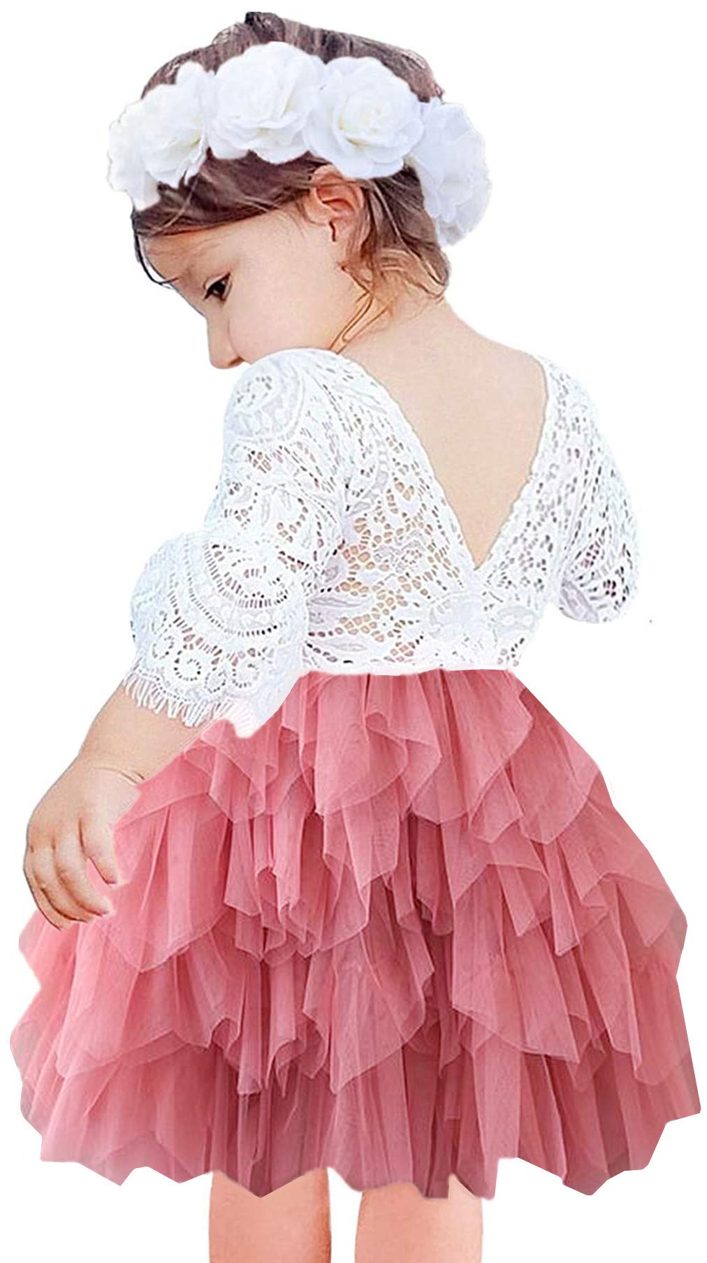 open lace back dress One Shoulder Tulle Homecoming Dresses Short Prom Dresses with Beading US12 / Hot Pink