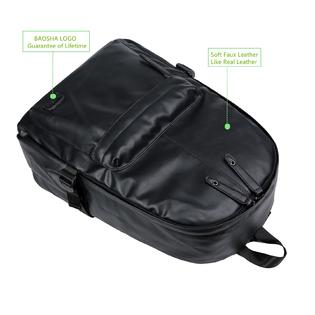 bp faux leather backpack Luxe Journey 18L Twill and Vegan this fashionable backpack in Black Nubuck is ideal for work BP06 - Black Chap Backpack