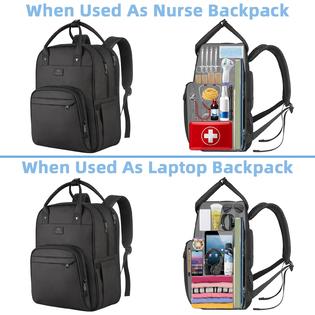 Matein 123500BLK MATEIN Nurse Backpack, Waterproof Padded Medical