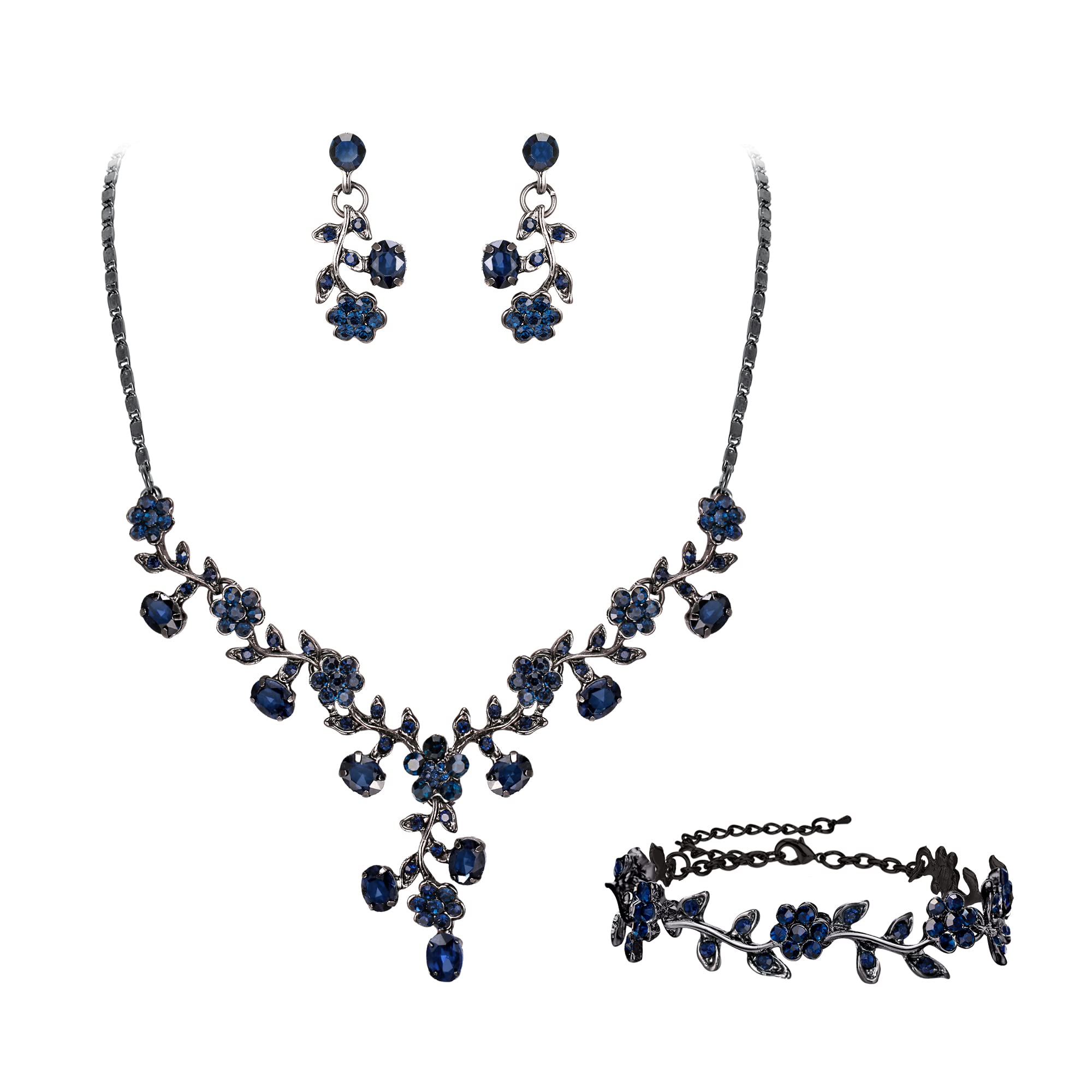Costume Party Jewelry 2 Foglia Rotonda Cristalli Hollow-Out Forato