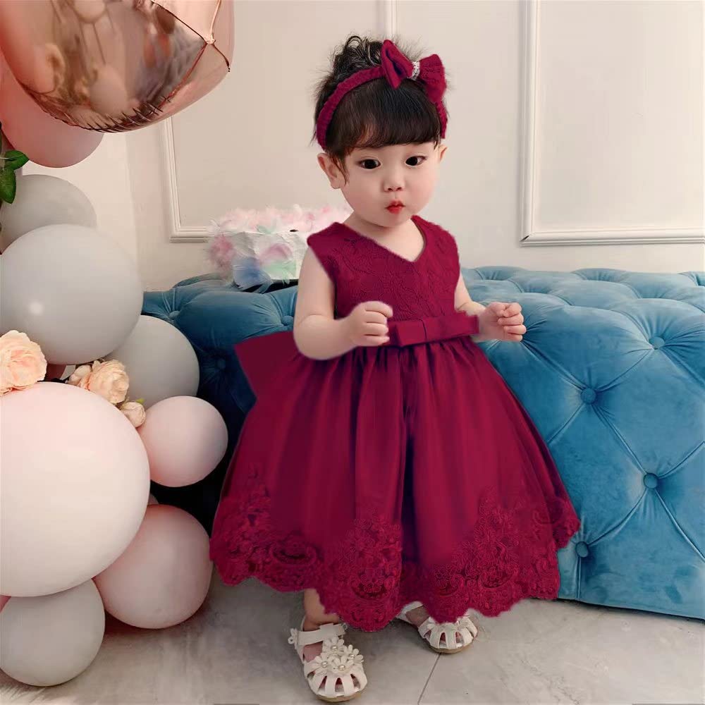 green emerald velvet dress First Communion Dress Baby Girl Formal Princess Dress Toddler Bow Bead –  marryshe main image 1