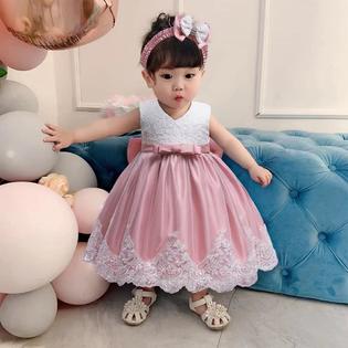 NSSMWTTC Baby Girls Christmas Pageant Lace Dresses Infant Easter Halloween Wedding Formal Frock Event Dress (Pink03, NSSMWTTC Baby Girls Christmas Pageant Lace Dresses Infant Easter Halloween Wedding Formal Frock Event Dress (Pink03,