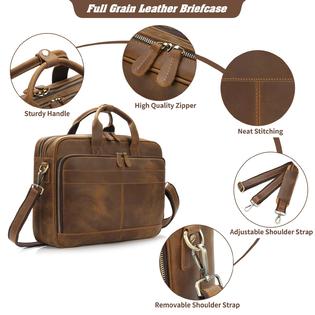 Laptop Messenger Bag Men Genuine Leather Briefcase Bag Laptop
