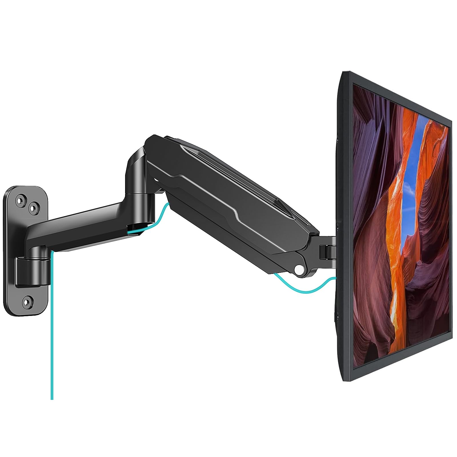 Supporto A Parete Per Monitor MOUNT PRO, Braccio Articolato Con Molla A Gas, Per Schermi 13-32 Pollici, VESA 75/100, Portata 8 Kg, Full Motion - 5