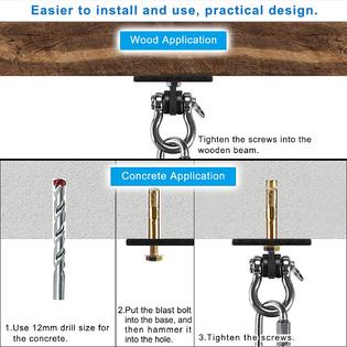 VICTAC Heavy Duty Eye Bolts 16mm Thick, 250kg Load Capacity Concrete