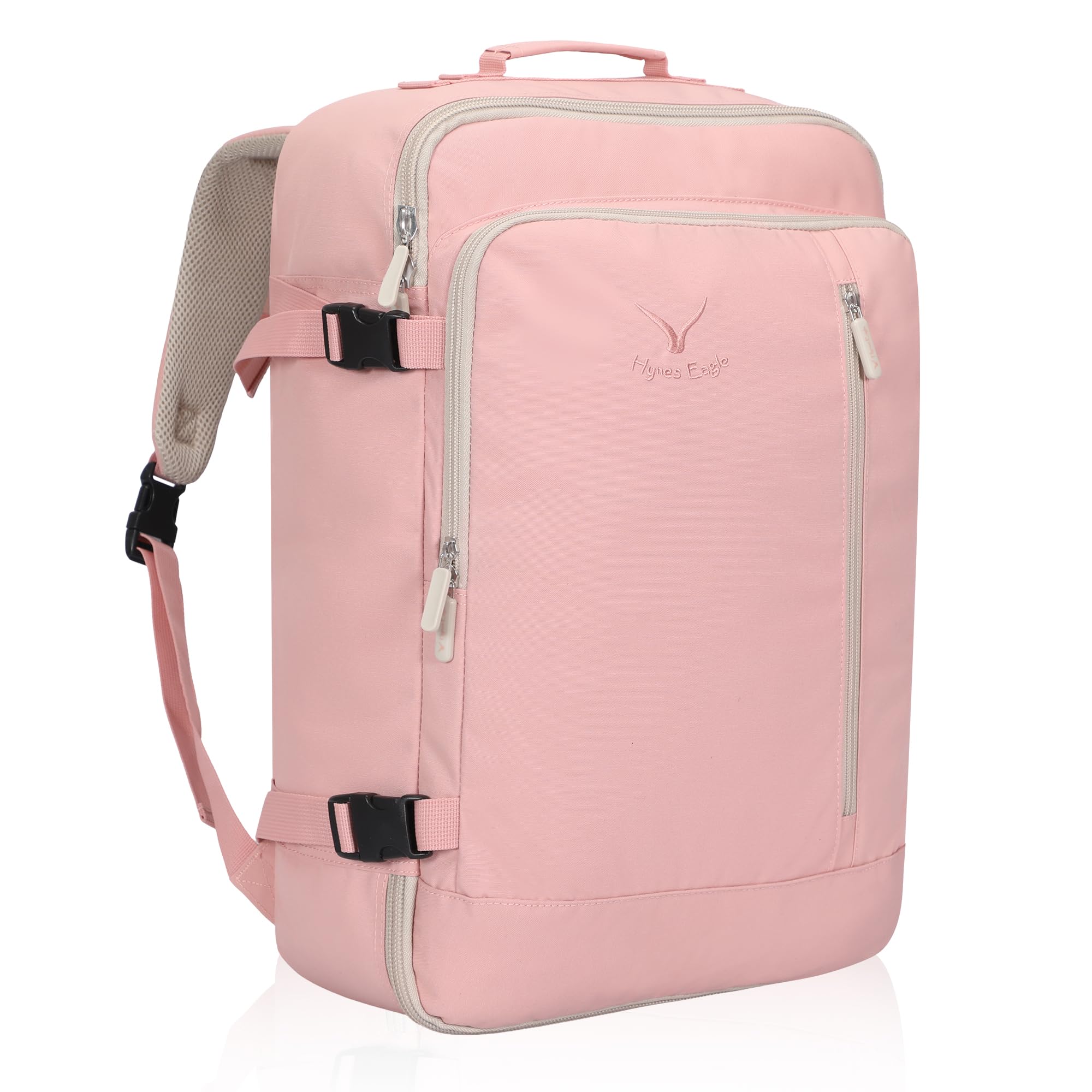 Hynes Eagle 38L Carry-On Backpack Travel Laptop Backpack Luggage+ Wristlet Wallet Pale Pink Hynes Eagle 38L Carry-On Backpack Travel Laptop Backpack Luggage+ Wristlet Wallet Pale Pink