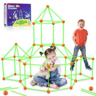 Getatoy Fort Building Kit for Kids 100 Pcs Glow in The Dark
