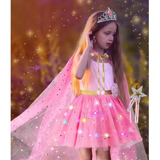 DOLNOW Princess Dress up Clothes for Little Girl, Light up