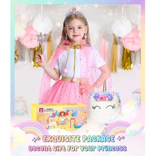 DOLNOW Princess Dress up Clothes for Little Girl, Light up Princess Dresses Princess Cape with Crown DOLNOW Princess Dress up Clothes for Little Girl, Light up Princess Dresses Princess Cape with Crown
