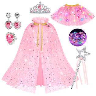 DOLNOW Princess Dress up Clothes for Little Girl, Light up Princess Dresses Princess Cape with Crown Wand Toys for 3-6 Girls Pin DOLNOW Princess Dress up Clothes for Little Girl, Light up Princess Dresses Princess Cape with Crown Wand Toys for 3-6 Girls Pin