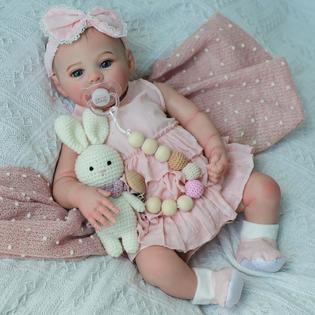KSBD Realistic Reborn Dolls Girl 18 Inch Lifelike Newborn Eyes