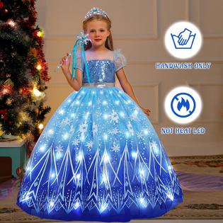 CIYTI Light Up Girls Halloween Costume Snow Princess Dress Ice Christmas Costumes Toddler Kids Costume with CIYTI Light Up Girls Halloween Costume Snow Princess Dress Ice Christmas Costumes Toddler Kids Costume with