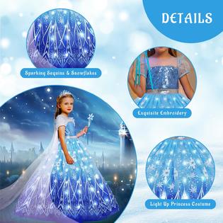 CIYTI Light Up Girls Halloween Costume Snow Princess Dress Ice Christmas Costumes Toddler Kids Costume with CIYTI Light Up Girls Halloween Costume Snow Princess Dress Ice Christmas Costumes Toddler Kids Costume with