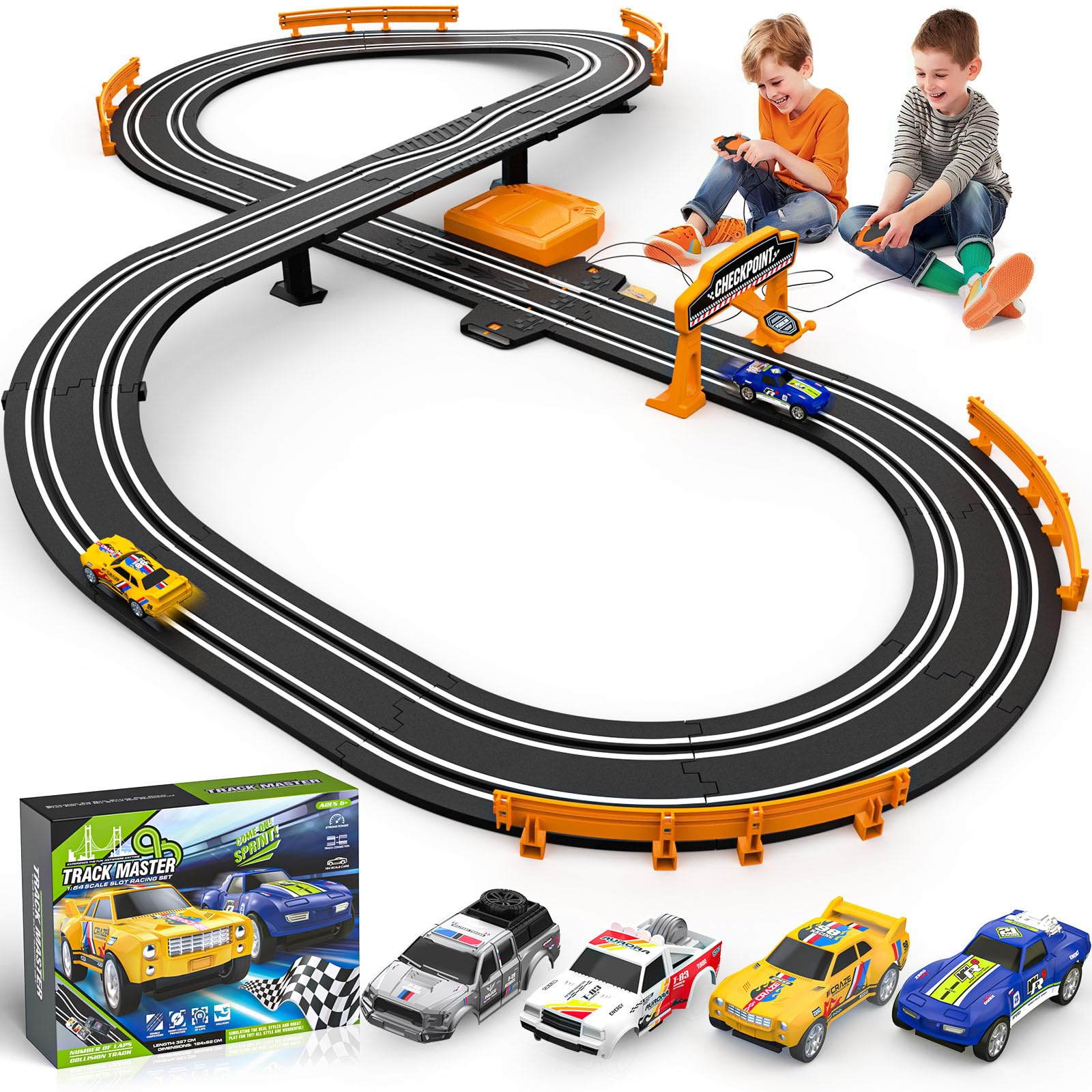 Fedonak Slot Car Race Track Sets for Boys, Race Car Track with