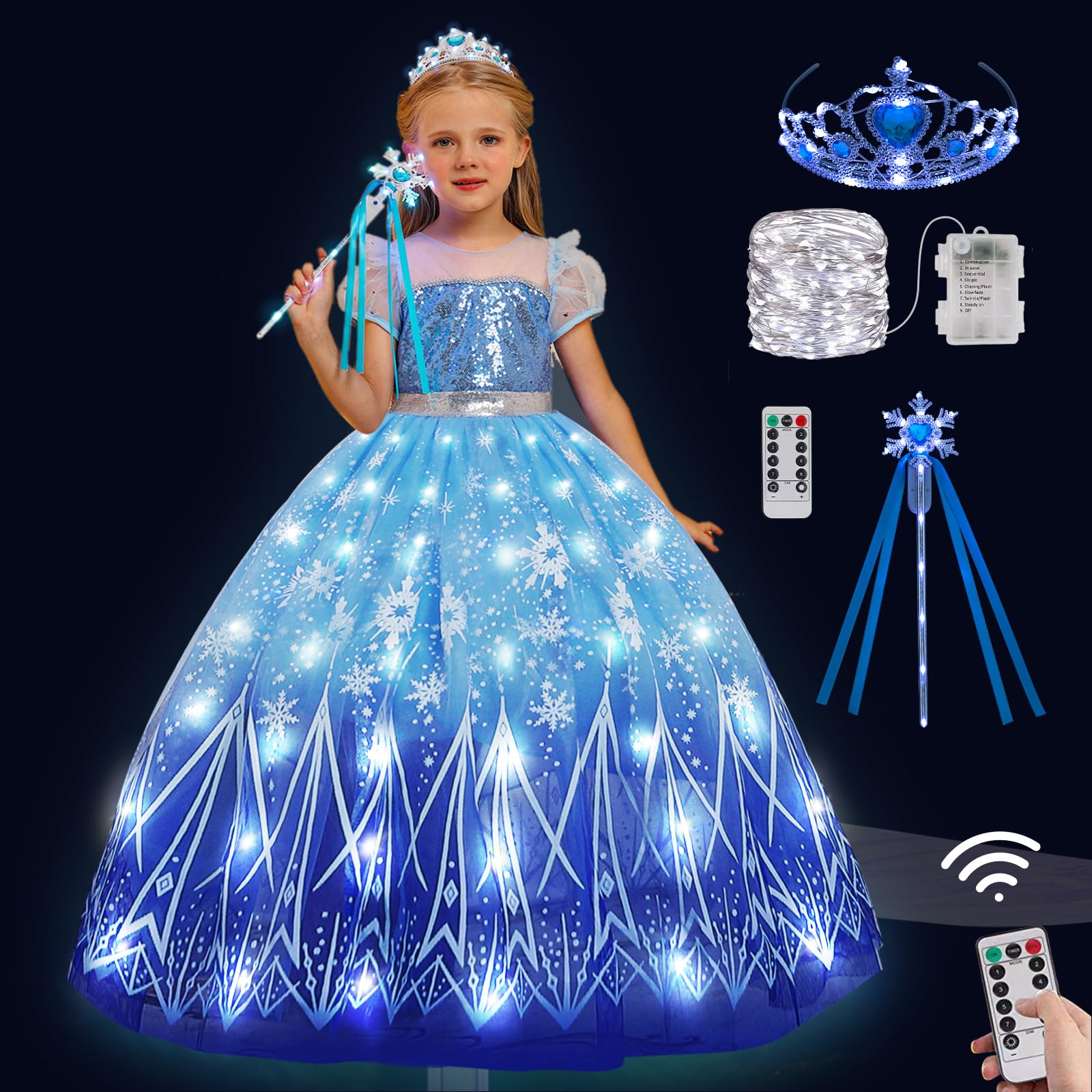 open lace back dress Amazon.com: Yosbabe Princess Elsa Dress up Party Accessories Princess Dress  up Jewelry Play Toy Set for Girls Party Favors Set main image 1