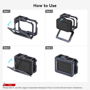 SmallRig GoPro Cage For Hero 12/11/10/9 - 3083C With Cold Shoe Mounts For Mic & Light