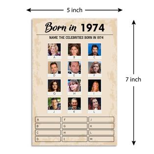 50th Birthday Party Games Set For Guests Born In 1974 – Pack Of 5 Fun Activities, 50 Cards Included (For 10 Players)