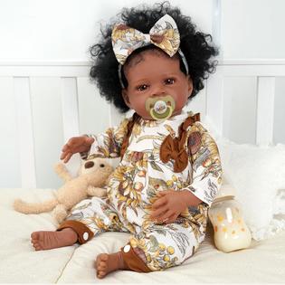 BABESIDE Lifelike Reborn Black Girl- 18-Inch Realistic Newborn