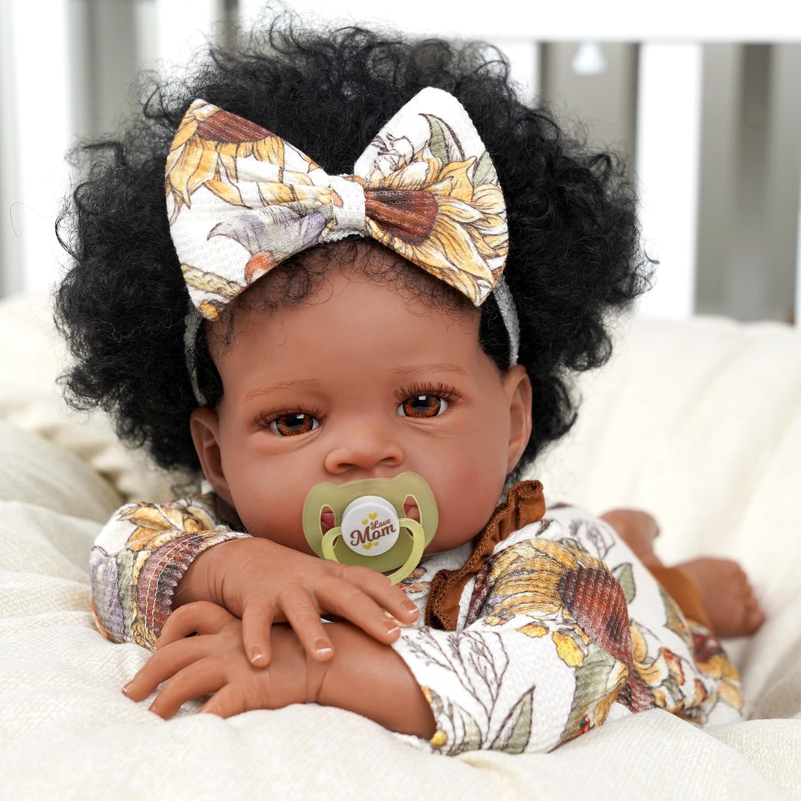 BABESIDE Lifelike Reborn Black Girl- 18-Inch Realistic Newborn