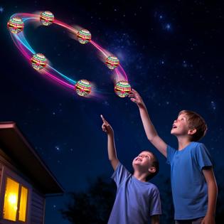 Ivtivfu Boule Volante Lumineuse Rouge - Flying Orb Ball UFO Magique, Jouet Boomerang LED Rechargeable Enfant 6-18 Ans Extérieur