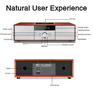 Impianto Stereo Casa WISCENT Con Bluetooth, CD, DVD E Radio - HiFi Compatto 30W - Foto 6
