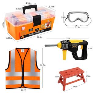 Deejoy Tool Set with Tool Box Electronic Toy Drill, Pretend Play