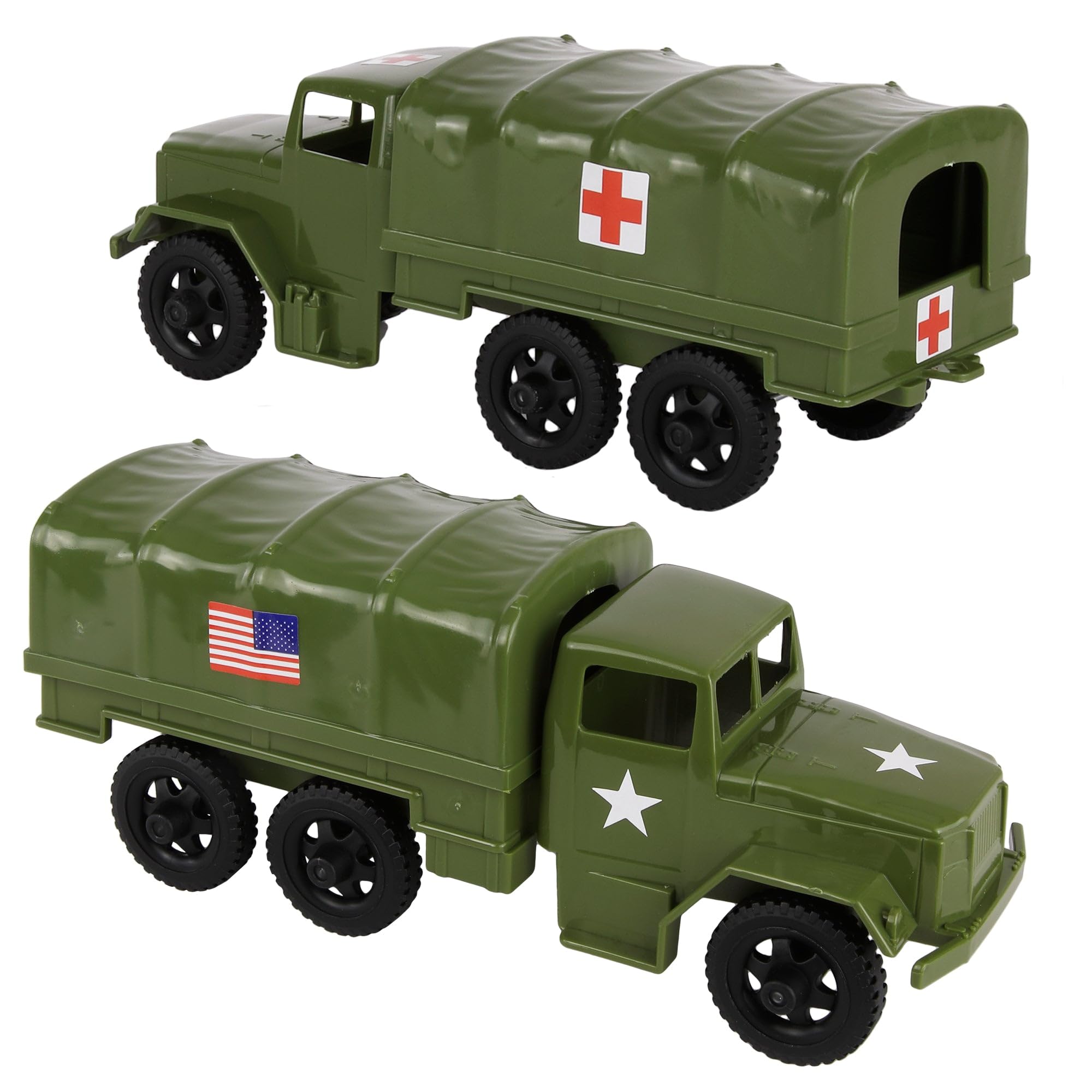 Tim Mee Toy TimMee Plastic Army Men Trucks OD Green M34 Deuce