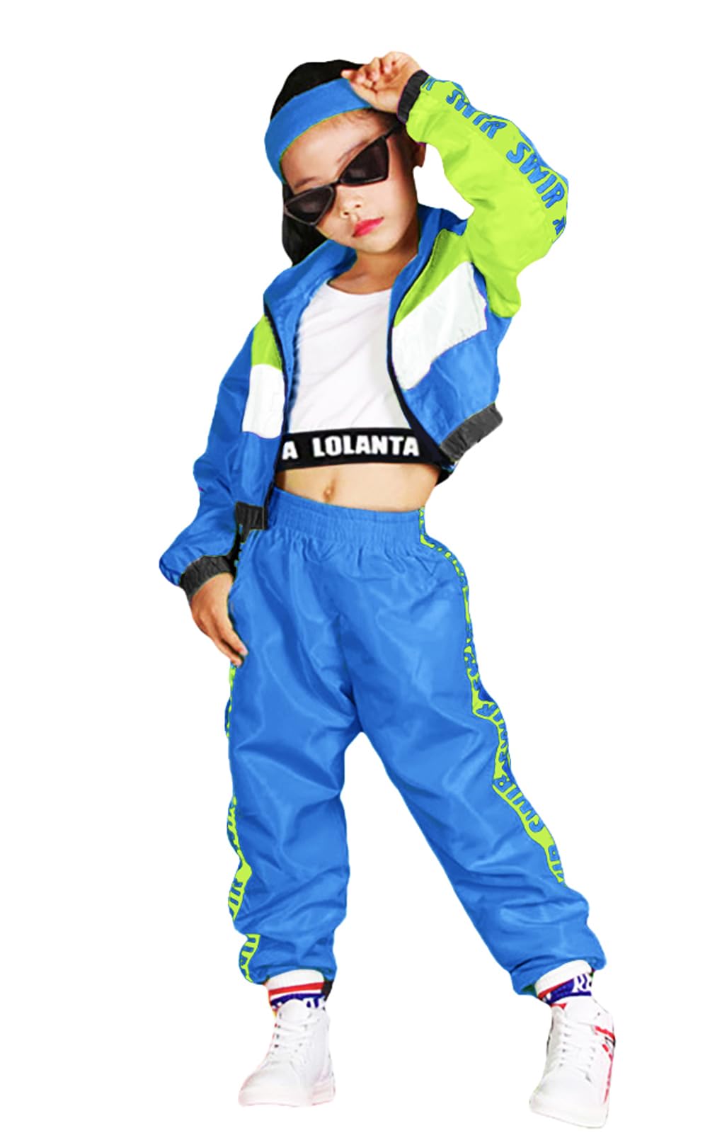LOLANTA Girls Hip Hop Clothes, Kids Dance Clothing Set, Modern
