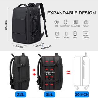 Bange E908-M BANGE 35L Travel Backpacks,Weekender Expandable Carry-On Backpack for Airplanes, Waterproof 17.3 inch Laptop Backpack for Men an Bange E908-M BANGE 35L Travel Backpacks,Weekender Expandable Carry-On Backpack for Airplanes, Waterproof 17.3 inch Laptop Backpack for Men an