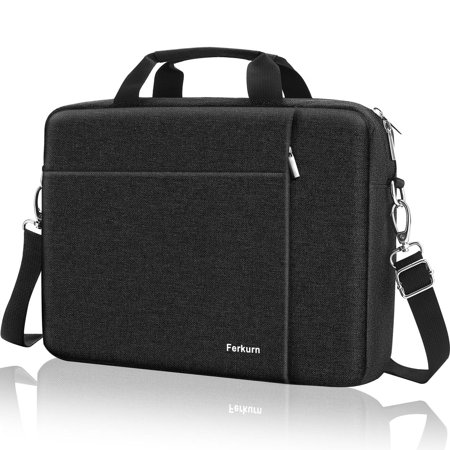 Briefcase01-17-Black Ferkurn Laptop Bag Women Men Computer Bag for