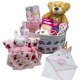 Nikki's Gift Baskets Joyful Arrival Deluxe Baby Girl Gift Basket, Baby