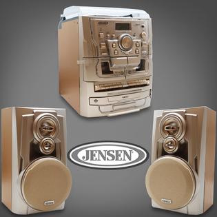 1250 Gold Jensen Bluetooth 3-Speed Turntable CD Player Home Stereo