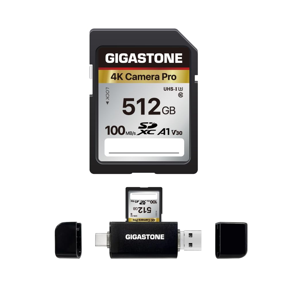 Gigastone GIGASTONE 512GB SD Card with USB Type C Card Reader A1