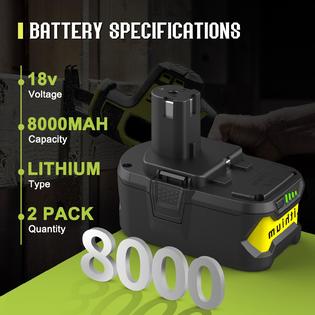 18 Volt Ryobi Battery Packs P108 Lithium Replacement