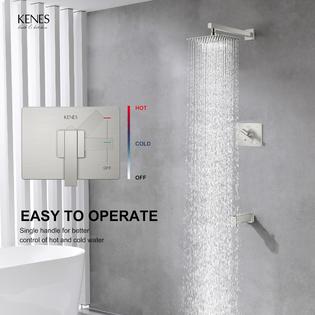 Replacement For Moen Shower Faucet Trim Kit, High Pressure Rain Showerhead Shower Handle Valve Catridge Not Inclued Chrome