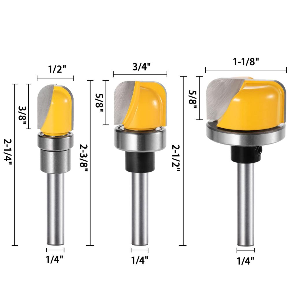 Dish Router Bits Vipbhtool 1/4 Inch Shank Bowl and Tray Template Router Bit Set Carbide ...