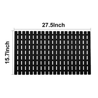 Non-Slip Shower Mat For Tub - 27.5"x15.7" Bath Mat With Suction Cups & Drain Holes, Easy To Dry & Cut