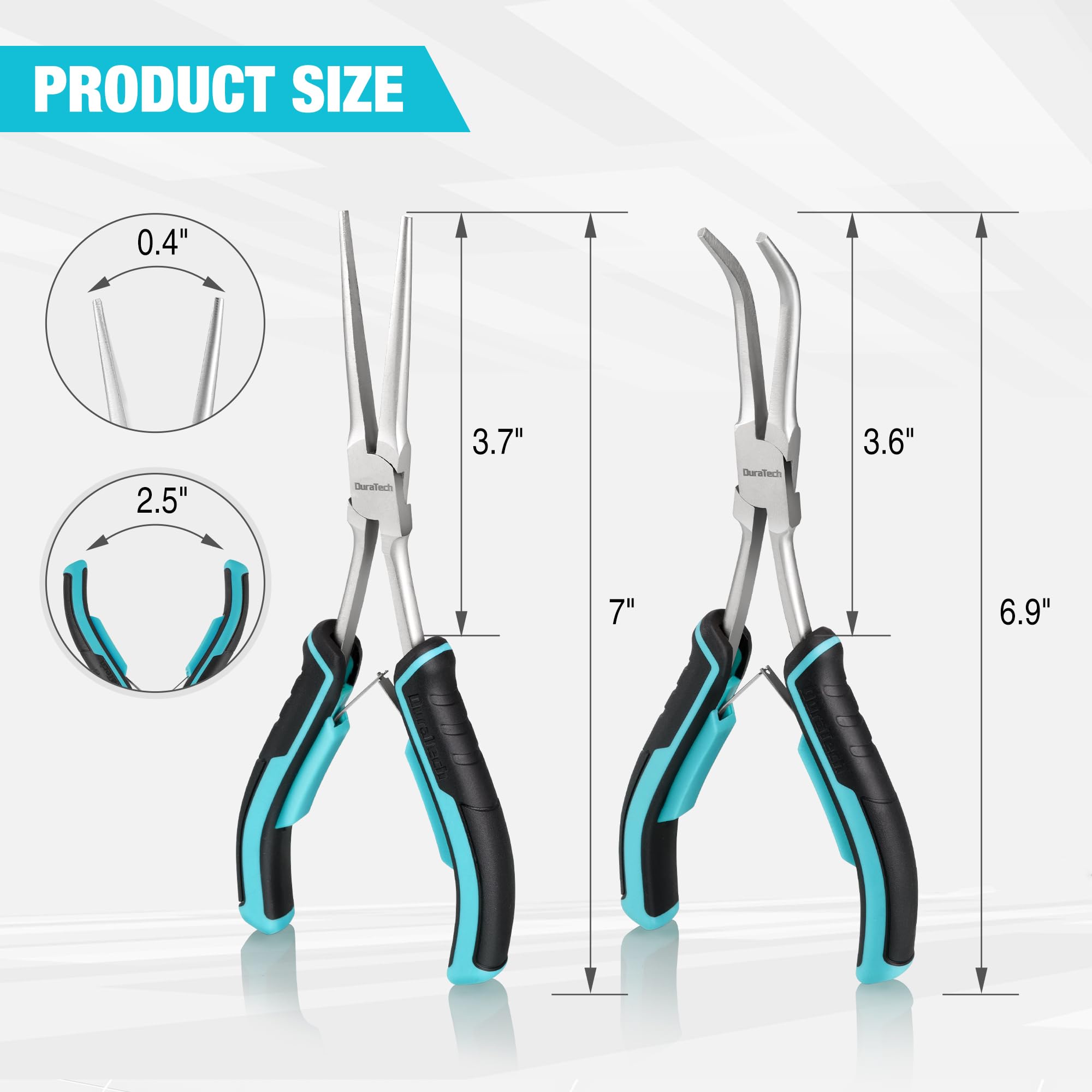 MANCHAP 6-Piece Long Needle Nose Pliers Set - 11 Inch, Various Angles For Tight Spaces